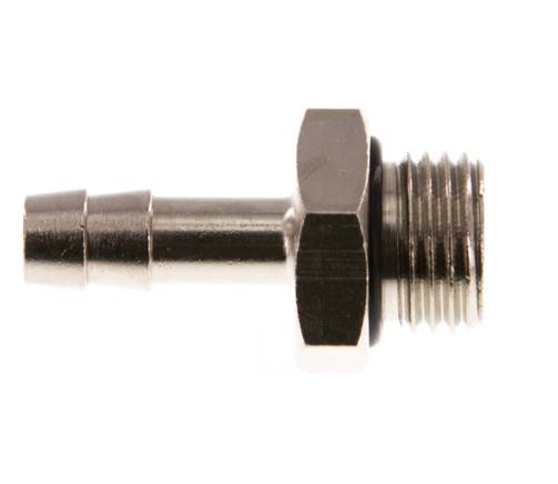 G 1/4'' Außengewinde x 6mm vernickeltes Messing Schlauchanschlussstück mit NBR Dichtung 30 bar [5 Stück]