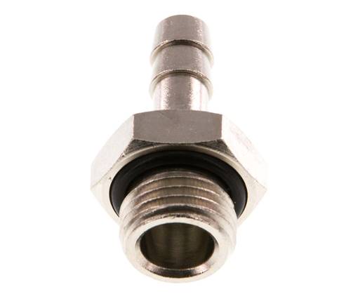 G 1/4'' Außengewinde x 6mm vernickeltes Messing Schlauchanschlussstück mit NBR Dichtung 30 bar [5 Stück]