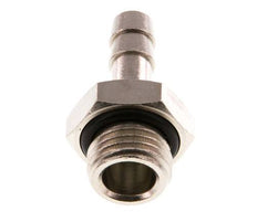 G 1/4'' Außengewinde x 6mm vernickeltes Messing Schlauchanschlussstück mit NBR Dichtung 30 bar [5 Stück]