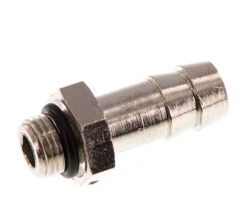 G 1/8'' Male x 9mm Vernickeltes Messing Schlauchanschluss mit NBR Dichtung 30 Bar [5 Stück]