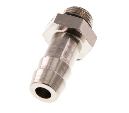 G 1/8'' Male x 9mm Vernickeltes Messing Schlauchanschluss mit NBR Dichtung 30 Bar [5 Stück]
