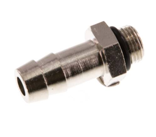 G 1/8'' Male x 9mm Vernickeltes Messing Schlauchanschluss mit NBR Dichtung 30 Bar [5 Stück]