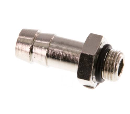 G 1/8'' Male x 9mm Vernickeltes Messing Schlauchanschluss mit NBR Dichtung 30 Bar [5 Stück]