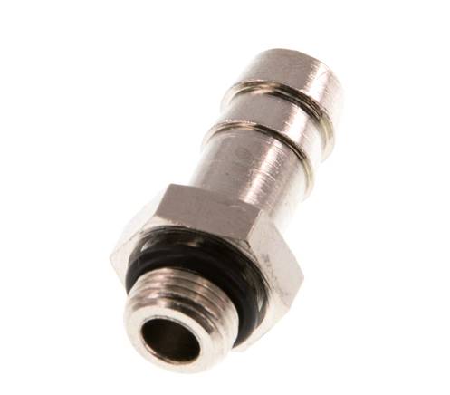 G 1/8'' Male x 9mm Vernickeltes Messing Schlauchanschluss mit NBR Dichtung 30 Bar [5 Stück]