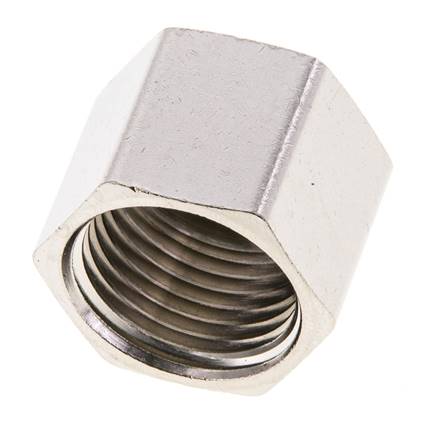 9mm (G1/4'') Überwurfmutter aus Messing vernickelt L15.5mm [5 Stück]