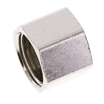 9mm (G1/4'') Überwurfmutter aus Messing vernickelt L15.5mm [5 Stück]