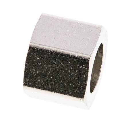 9mm (G1/4'') Überwurfmutter aus Messing vernickelt L15.5mm [5 Stück]
