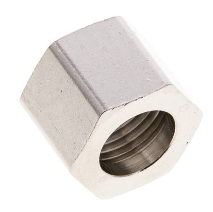9mm (G1/4'') Überwurfmutter aus Messing vernickelt L15.5mm [5 Stück]