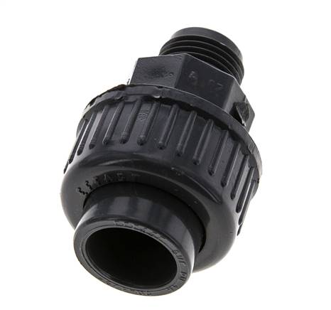 PVC-Verschraubung Innengewinde 20mm x Außengewinde R 1/2'' EPDM