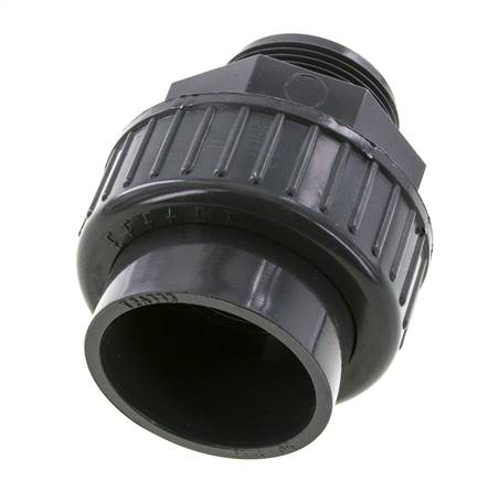 PVC-Verschraubung Innengewinde 50mm x Außengewinde R 1-1/2'' FKM