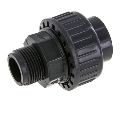 PVC-Verschraubung Innengewinde 25mm x Außengewinde R 3/4'' FKM