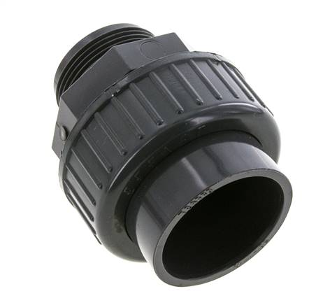 PVC-Verschraubung Innengewinde 50mm x Außengewinde R 1-1/2'' FKM