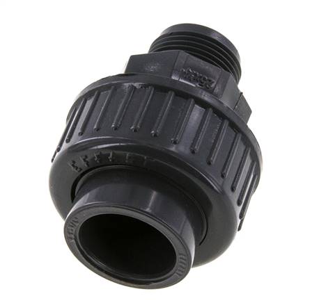 PVC-Verschraubung Innengewinde 25mm x Außengewinde R 3/4'' FKM
