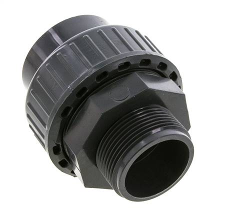 PVC-Verschraubung Innengewinde 50mm x Außengewinde R 1-1/2'' FKM