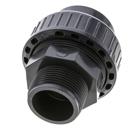 PVC-Verschraubung Innengewinde 40mm x Außengewinde R 1 1/4'' FKM