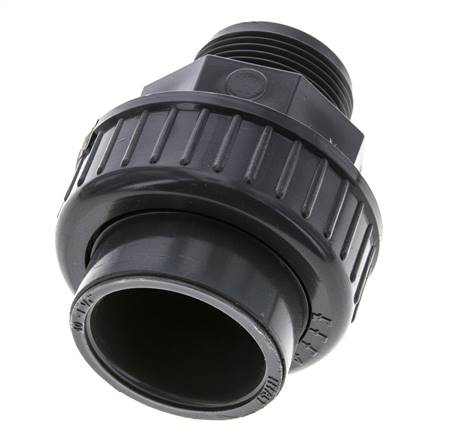 PVC-Verschraubung Innengewinde 40mm x Außengewinde R 1 1/4'' FKM