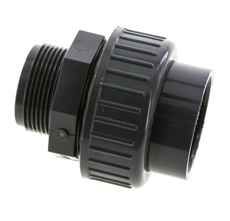 PVC-Verschraubung Innengewinde 50mm x Außengewinde R 1-1/2'' FKM