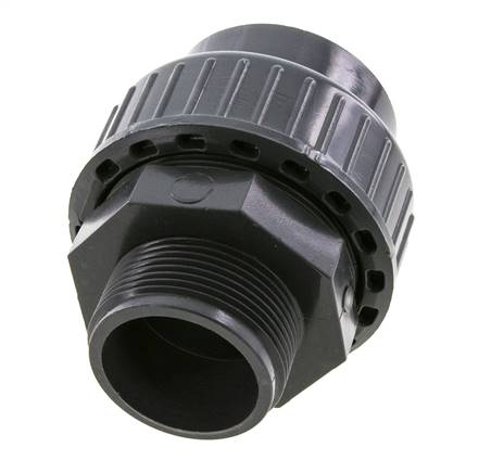 PVC-Verschraubung Innengewinde 50mm x Außengewinde R 1-1/2'' FKM