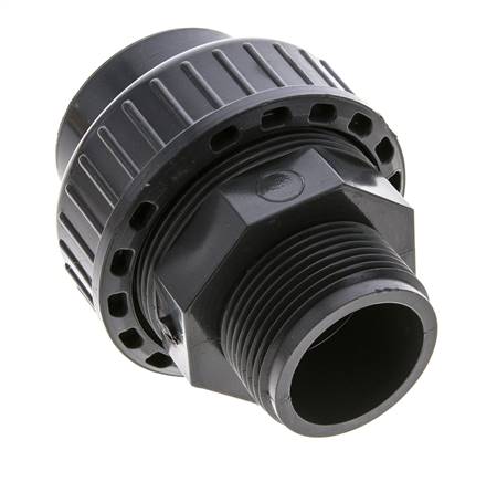 PVC-Verschraubung Innengewinde 40mm x Außengewinde R 1 1/4'' FKM