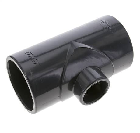 PVC-Reduzier-T-Stück Klebemuffe 75 bis 40 mm
