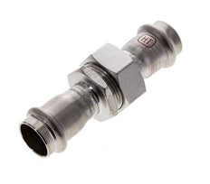 Pressverschraubung - 22 mm Innengewinde - Flachdichtung aus Edelstahl