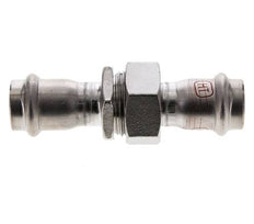 Pressverschraubung - 22 mm Innengewinde - Flachdichtung aus Edelstahl