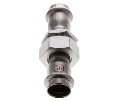 Pressverschraubung - 22 mm Innengewinde - Flachdichtung aus Edelstahl