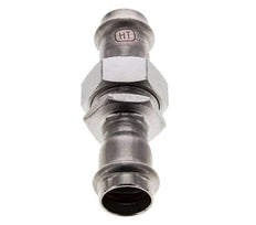 Pressverschraubung - 22 mm Innengewinde - Flachdichtung aus Edelstahl