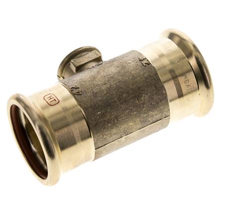 T-Pressfitting - 42mm Innengewinde & Rp 1/2'' Innengewinde - Kupferlegierung