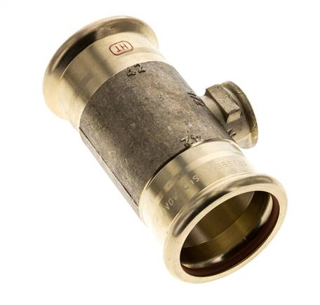 T-Pressfitting - 42mm Innengewinde & Rp 1/2'' Innengewinde - Kupferlegierung