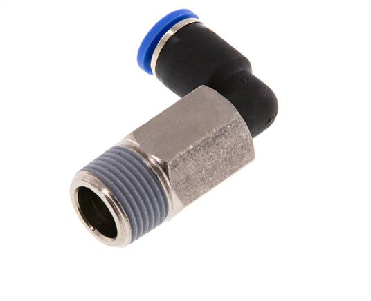 8mm x R3/8'' 90deg Winkel-Steckverschraubung mit Außengewinde Messing/PA 66 NBR lange Hülse drehbar [2 Stück]