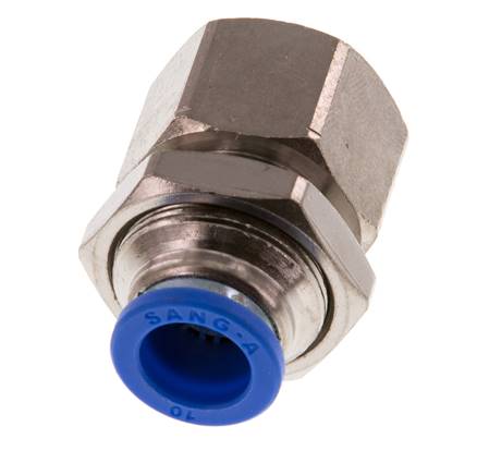 10mm x G3/8'' Steckverschraubung mit Innengewinde Messing/PA 66 NBR Schottverschraubung