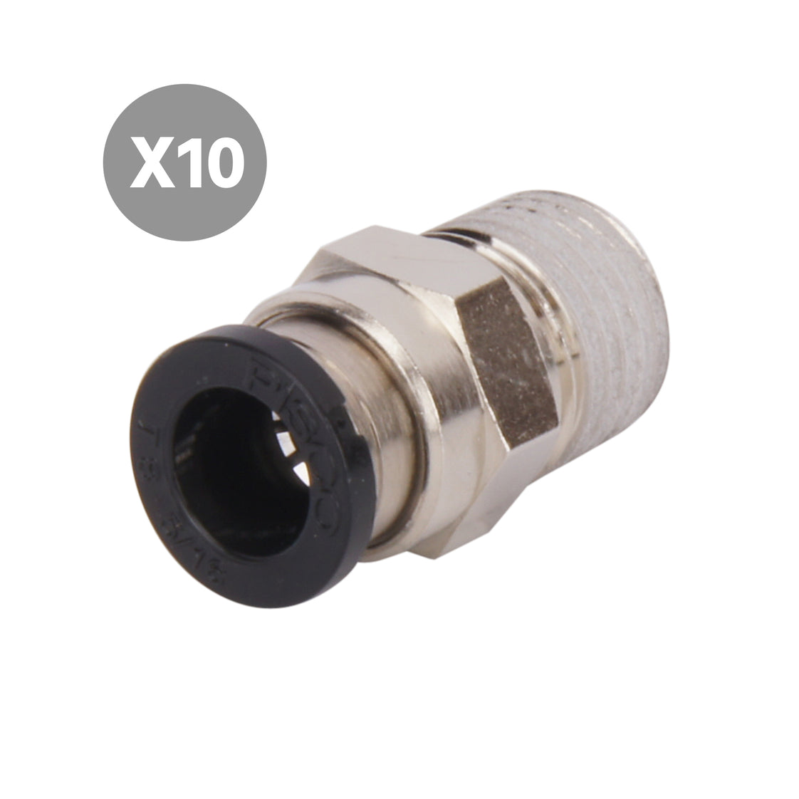 6mmxR1/8'' Gerade Steckverbindung [10 Stück]