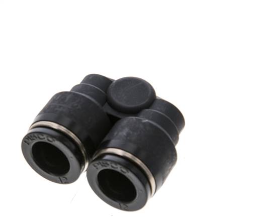 12mm x R3/8'' Y-Steckverschraubung mit Außengewinde Messing/PBT NBR drehbar