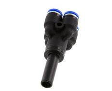 6mm x 8mm 4-Wege-Y-Verteiler-Steckverschraubung mit Steckanschluss Messing/PA 66 NBR