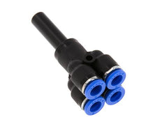 6mm x 8mm 4-Wege-Y-Verteiler-Steckverschraubung mit Steckanschluss Messing/PA 66 NBR