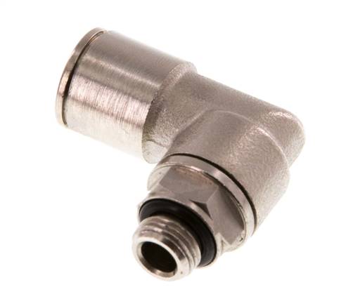 10mm x G1/8'' 90deg Winkel Steckverschraubung mit Außengewinde Messing NBR drehbar