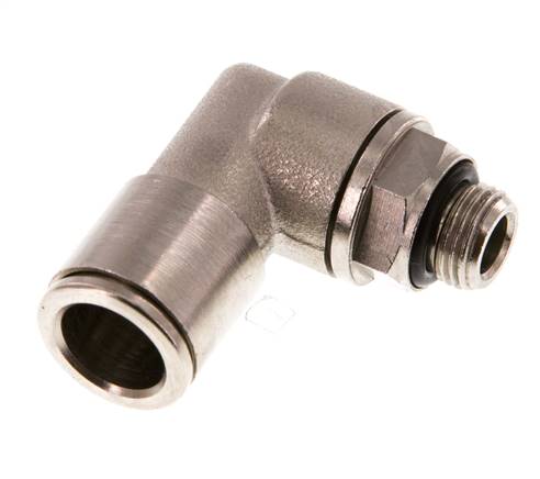 10mm x G1/8'' 90deg Winkel Steckverschraubung mit Außengewinde Messing NBR drehbar