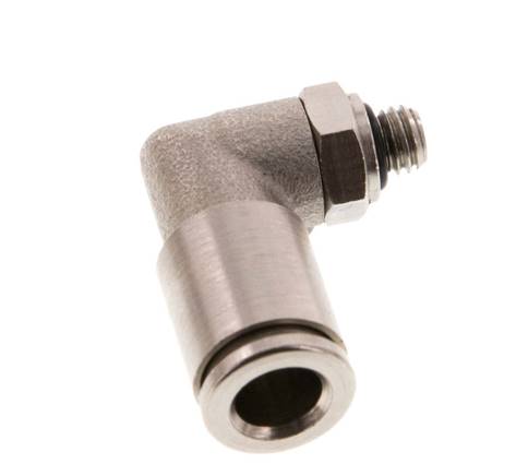 6mm x M 5 90Grad Winkelsteckverschraubung mit Außengewinde Messing NBR drehbar [2 Stück]
