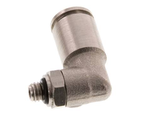 6mm x M 5 90Grad Winkelsteckverschraubung mit Außengewinde Messing NBR drehbar [2 Stück]