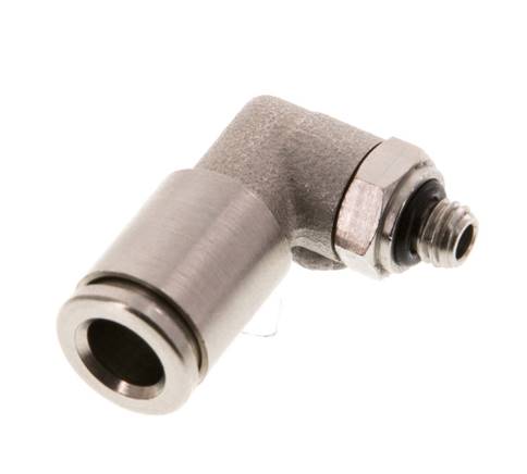6mm x M 5 90Grad Winkelsteckverschraubung mit Außengewinde Messing NBR drehbar [2 Stück]