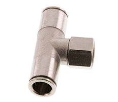 10mm x G1/4'' Inline T-Stück Steckverschraubung mit Innengewinde Messing NBR drehbar
