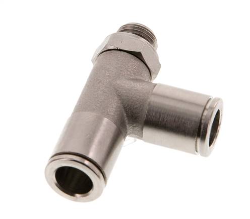 8mm x G1/8'' rechtwinkliges T-Stück Steckverschraubung mit Außengewinde Messing NBR drehbar