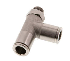 8mm x G1/8'' rechtwinkliges T-Stück Steckverschraubung mit Außengewinde Messing NBR drehbar