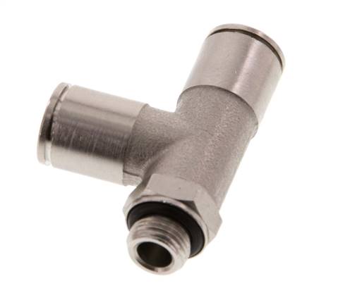 8mm x G1/8'' rechtwinkliges T-Stück Steckverschraubung mit Außengewinde Messing NBR drehbar