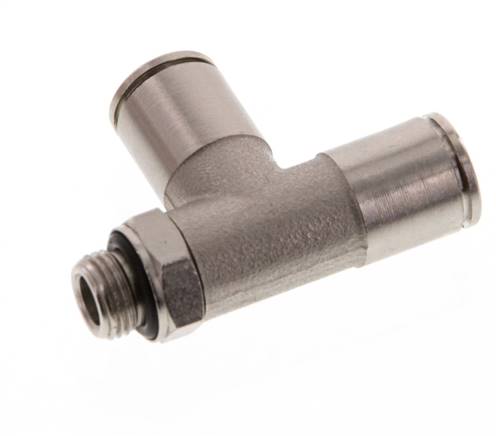 8mm x G1/8'' rechtwinkliges T-Stück Steckverschraubung mit Außengewinde Messing NBR drehbar