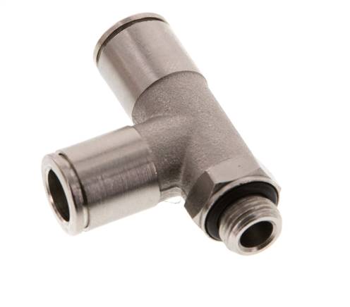 8mm x G1/8'' rechtwinkliges T-Stück Steckverschraubung mit Außengewinde Messing NBR drehbar