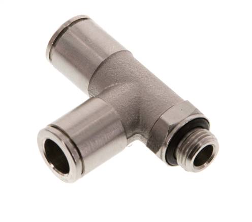 8mm x G1/8'' rechtwinkliges T-Stück Steckverschraubung mit Außengewinde Messing NBR drehbar
