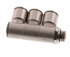 12mm x G1/4'' 3-Wege-Verteiler Steckverschraubung mit Außengewinde Messing NBR drehbar
