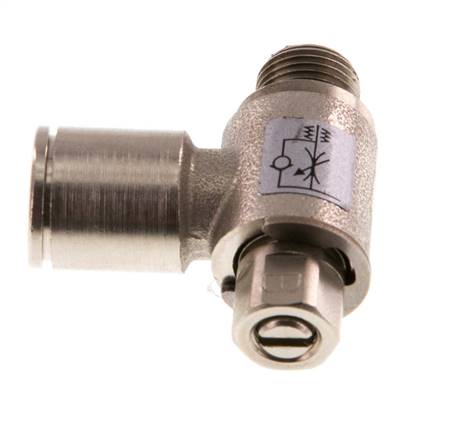 Durchflussregelventil Abgangswinkel 8 mm - G1/8'' Messing Schlitzschraube